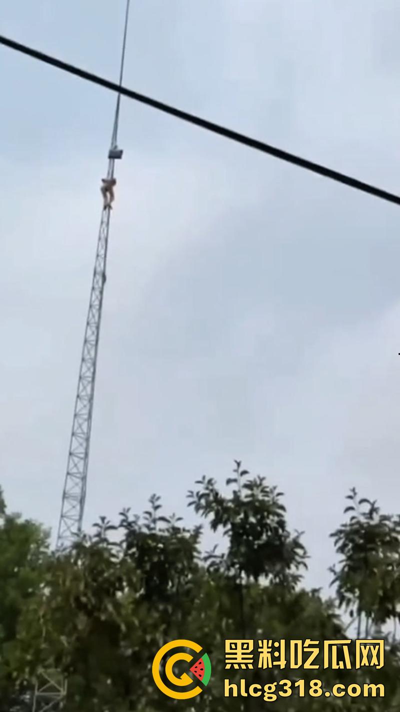 变态主人带母狗露出，突发奇想爬信号塔，高空捆绑拍照炫耀，结果主人意外坠落摔死，女子已获救！-3